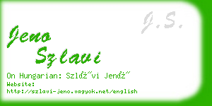 jeno szlavi business card